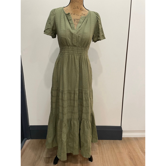 Anthropologie Dresses & Skirts - Anthropologie Textured Cotton Embroidered Maxi Dress S Prairie Cottage Fairy